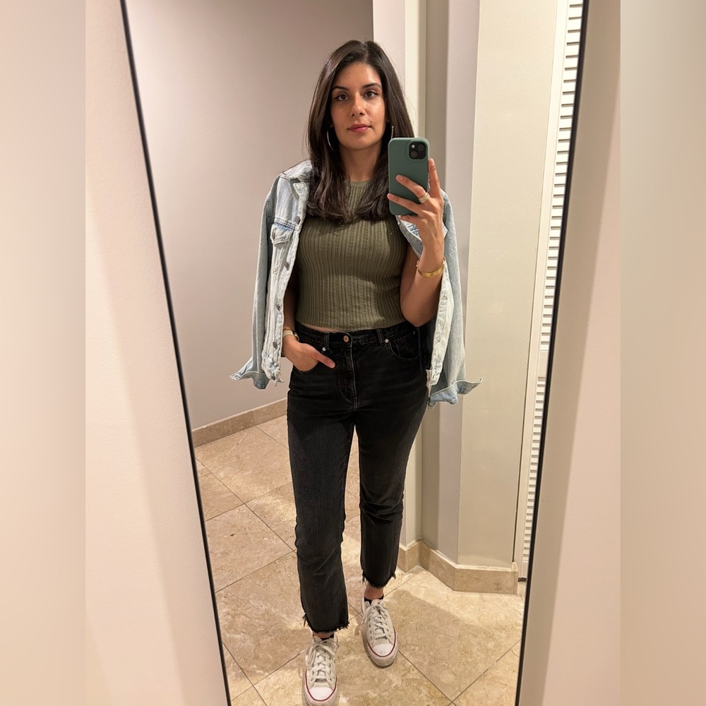 Rebecca Taylor La Vie Washed Black Denim Jeans (28)